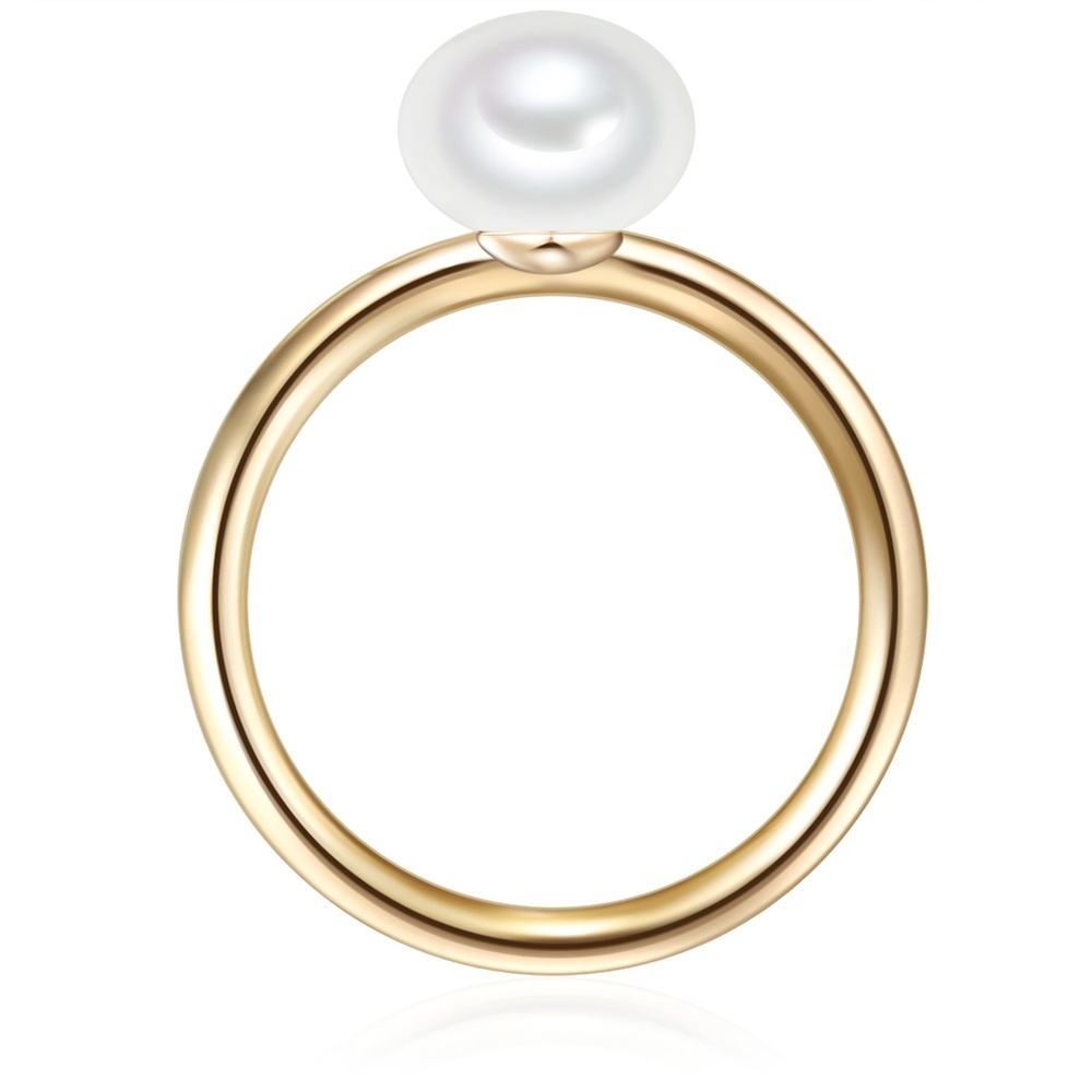 Valero Pearls Bague Argent sterling Perle de culture d'eau douce en Or jaune Bague