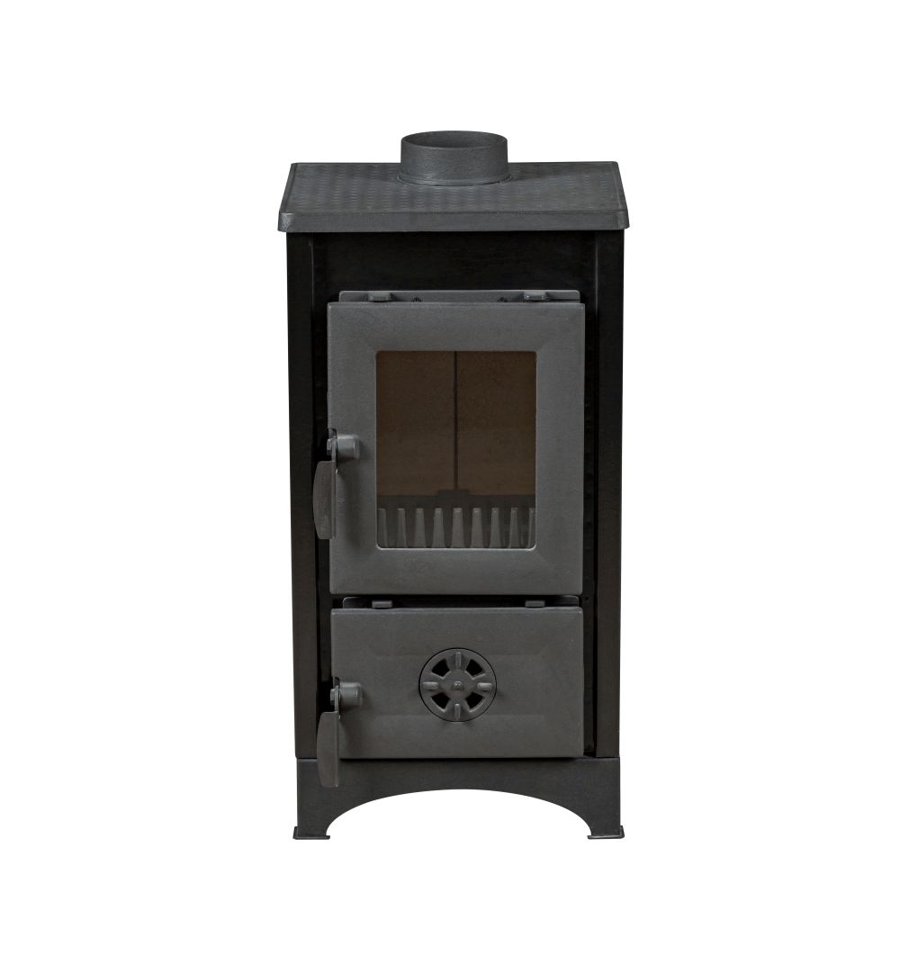 Moeby24 Kamin Ofen Kaminofen Anthrazit 130mm Rauchrohr 6,93 KW BimSchV 1-2 EEK A  9008