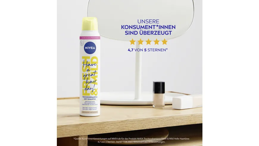NIVEA Trockenshampoo Fresh&Mild helle Haartöne 200 ml
