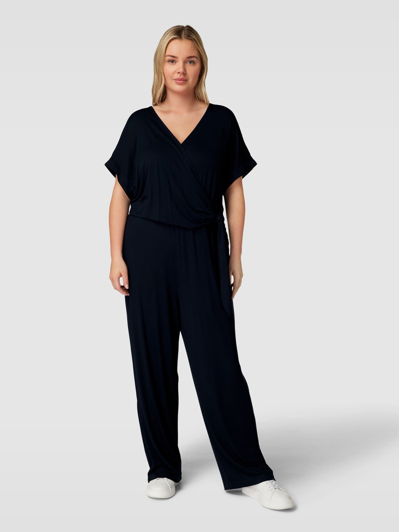 PLUS SIZE Jumpsuit mit V-Ausschnitt in marineblau
