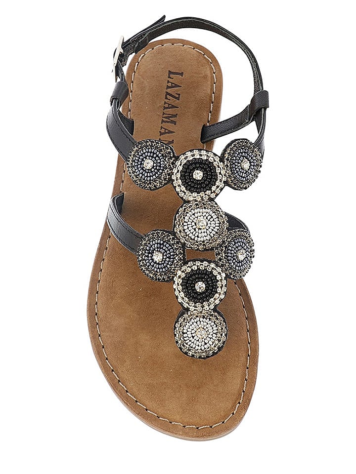 Lazamani Leder-Sandalen in Schwarz günstig kaufen 40