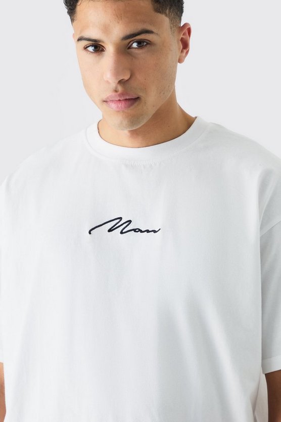 Oversize Man Signature Rundhals T-Shirt