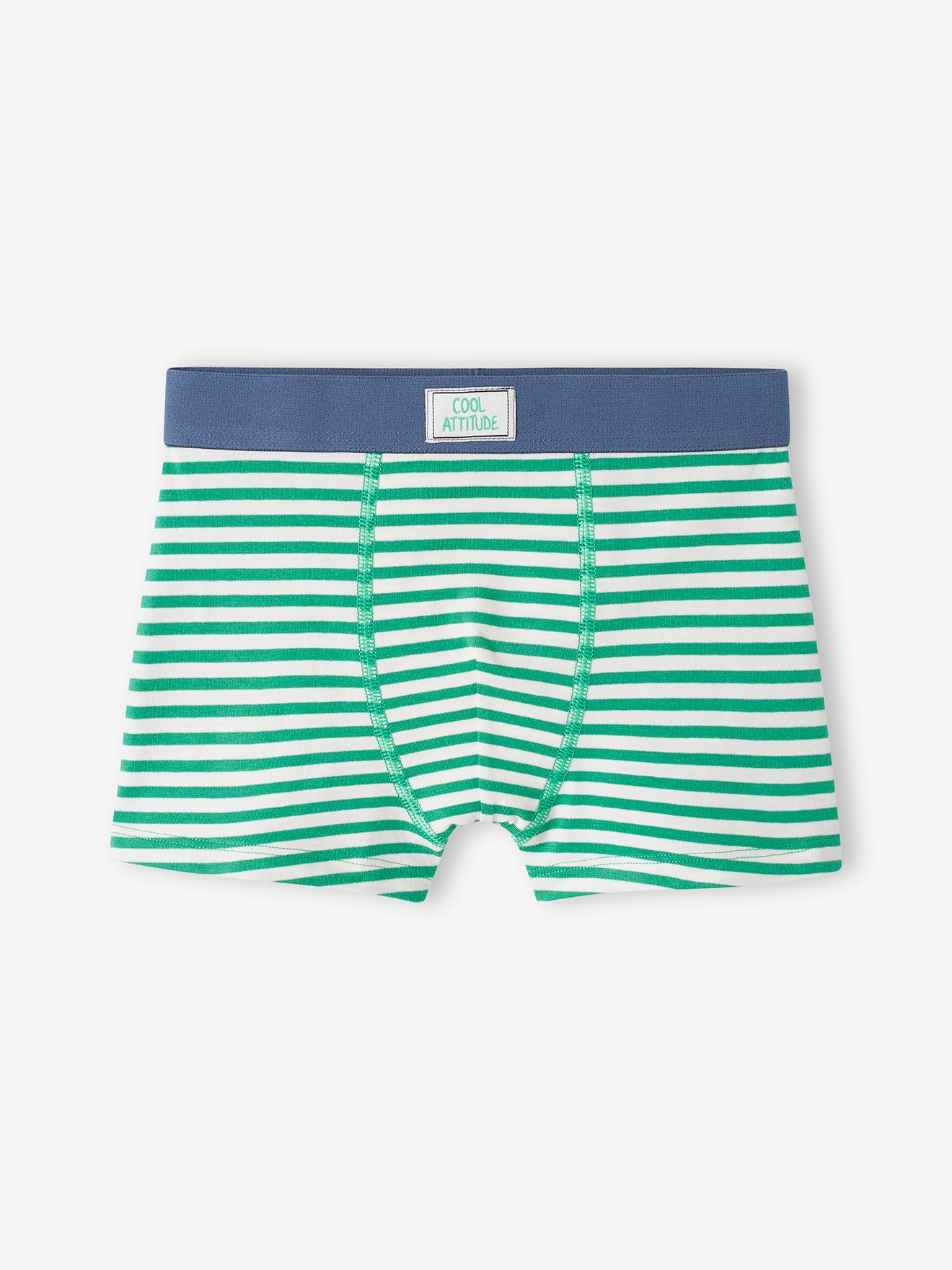 Lot de 5 boxers stretch skate garçon vert