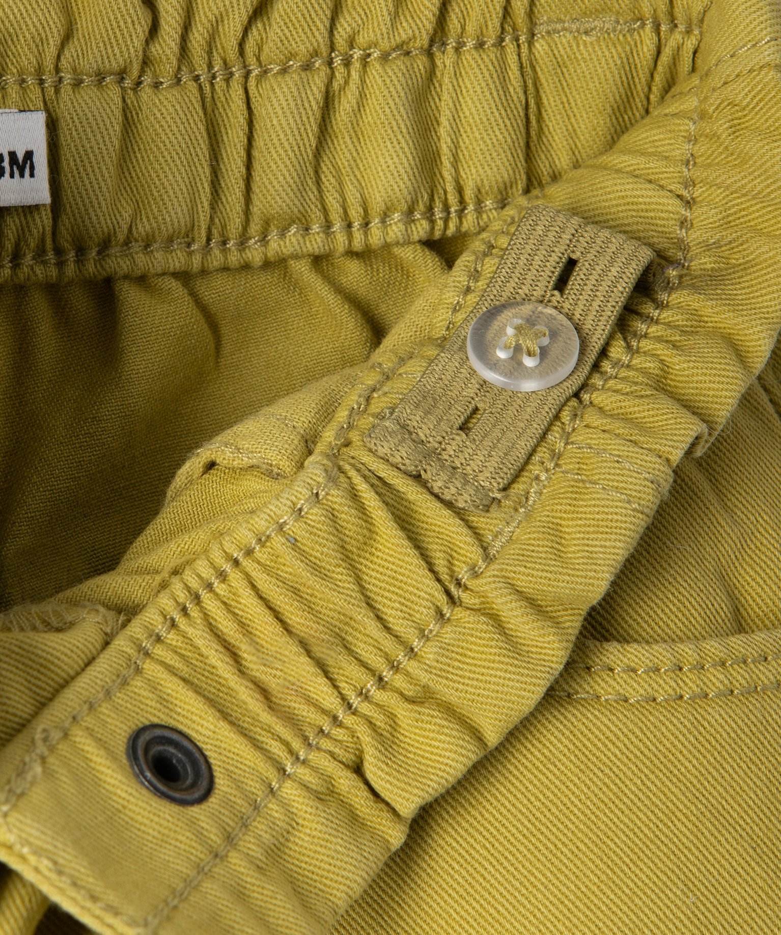 Pantalon bébé fille en toile de coton avec ceinture froncée vert | GEMO