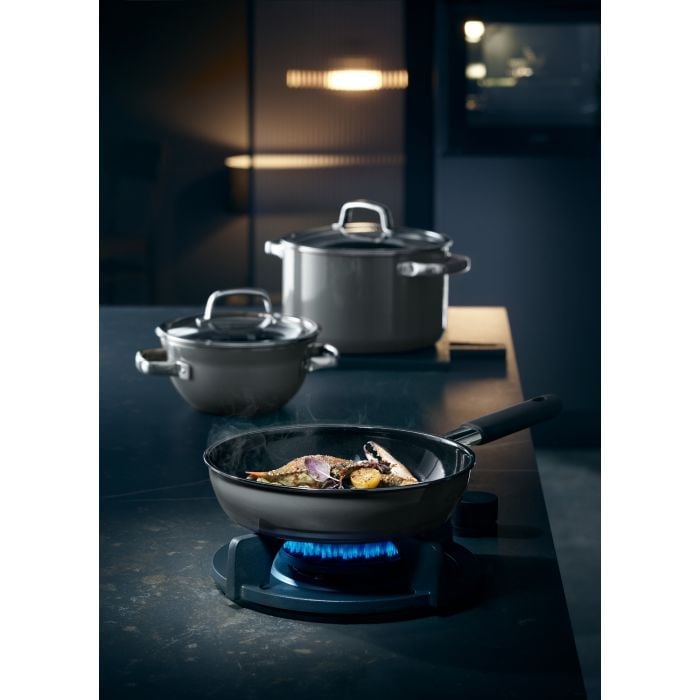 Fusiontec Mineral Kochtopf mit Glasdeckel, 20 cm, Platinum