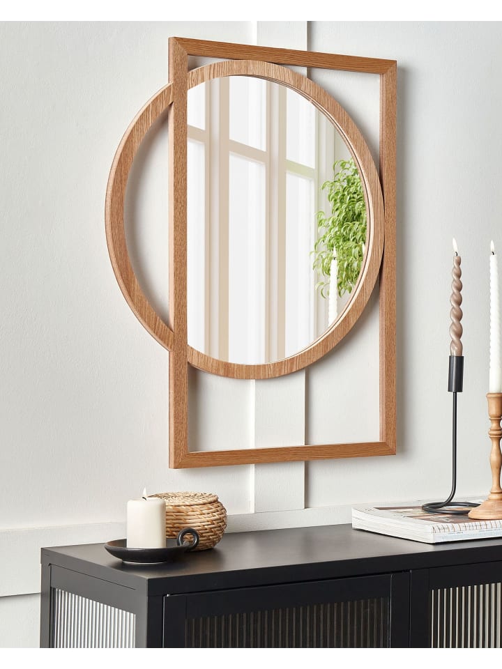Beliani Wandspiegel LAURON in Heller Holzfarbton - (W) 56 x (H) 71 x (L) 2 cm günstig kaufen onesize