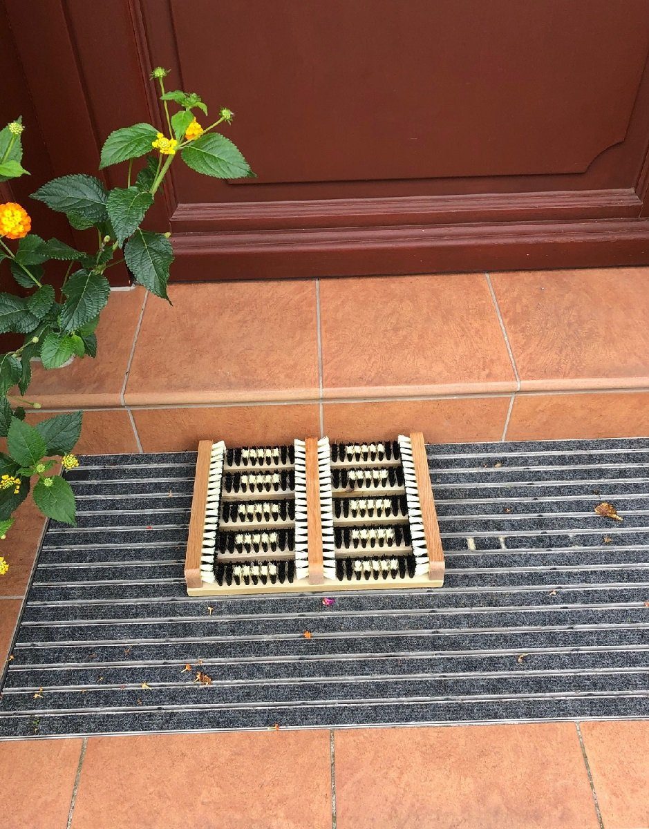 Bubble-Store Schuhabtropfschale Schuhabstreifer (Bürstenmatte mit seitlichen Borsten, Unterseite mit rutschfestem Gummiprofil), Schuhabtreter