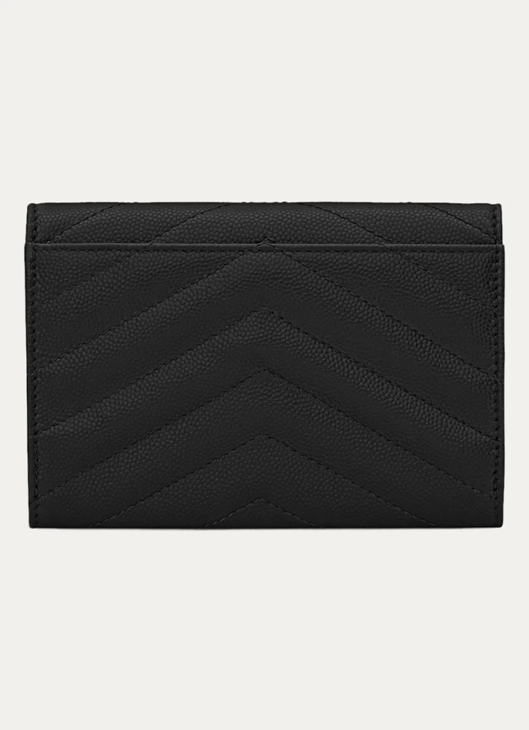 Portofel mic Saint Laurent Cassandre din piele de vițel.