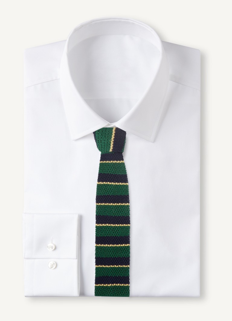 Ralph Lauren Silk knitted tie with stripe print