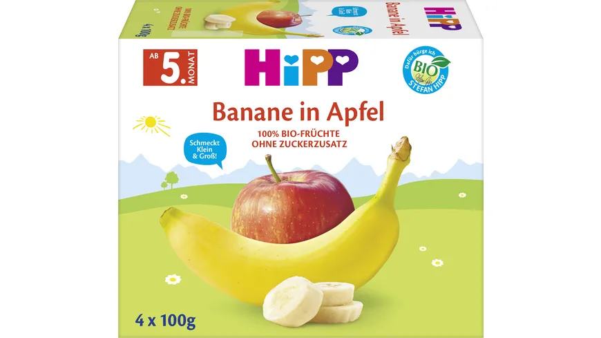 HiPP Bio Früchte im Becher Banane in Apfel 400 g