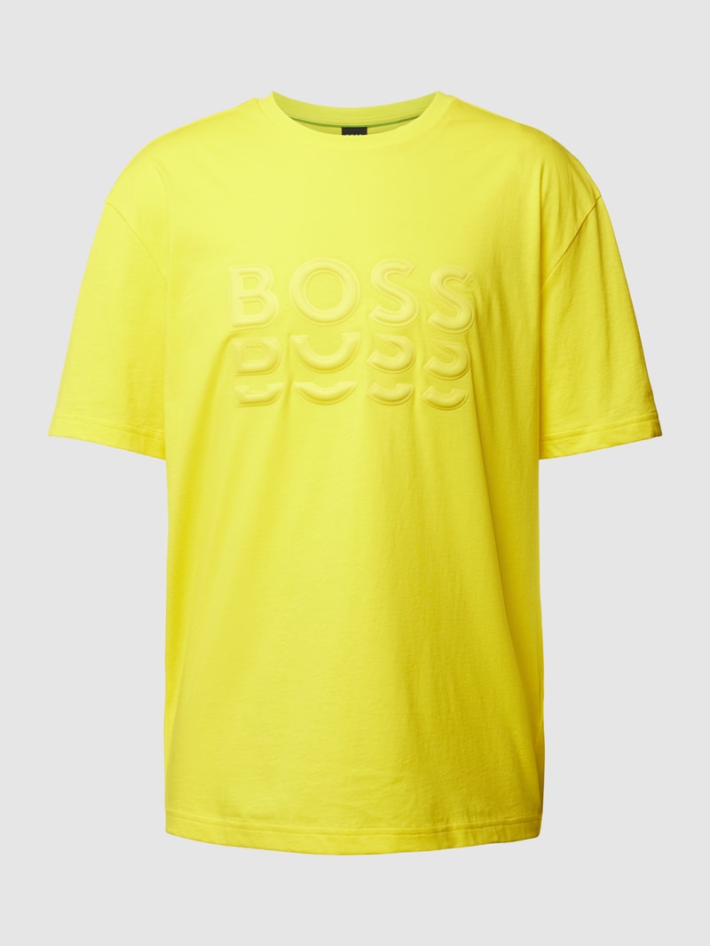 T-Shirt mit Label-Details in gelb