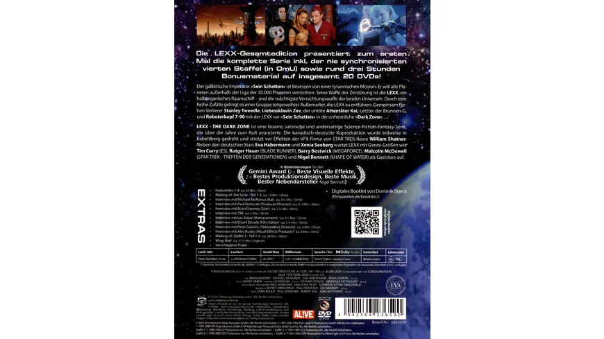 Lexx - The Dark Zone - Komplettbox (Alle 4 Staffeln)  [20 DVDs]