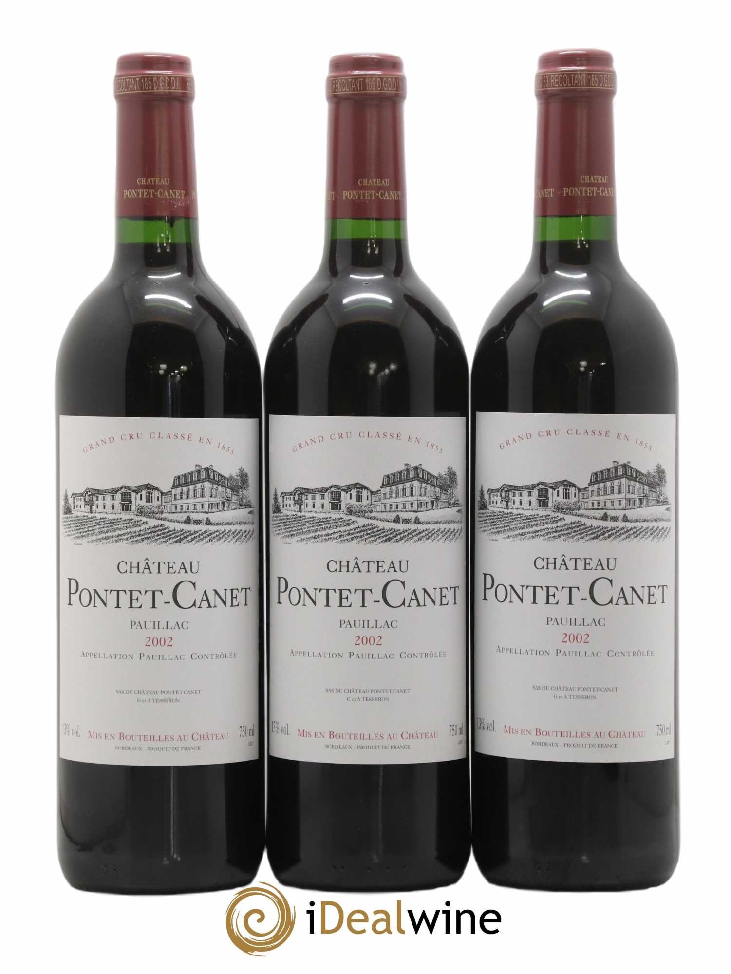 Château Pontet Canet 5ème Grand Cru Classé  2002 - Lot de 6 Bouteilles