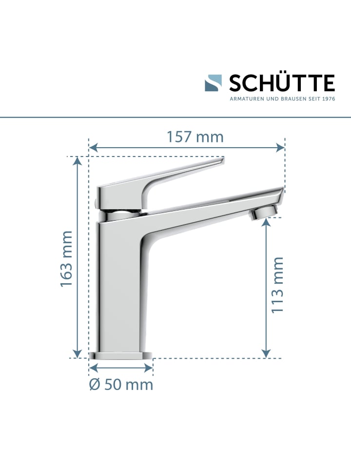 Schütte Waschtischarmatur RAVEN in Chrom mit Pop Up - (L) 16 x (B) 5 x (H) 16 cm günstig kaufen onesize