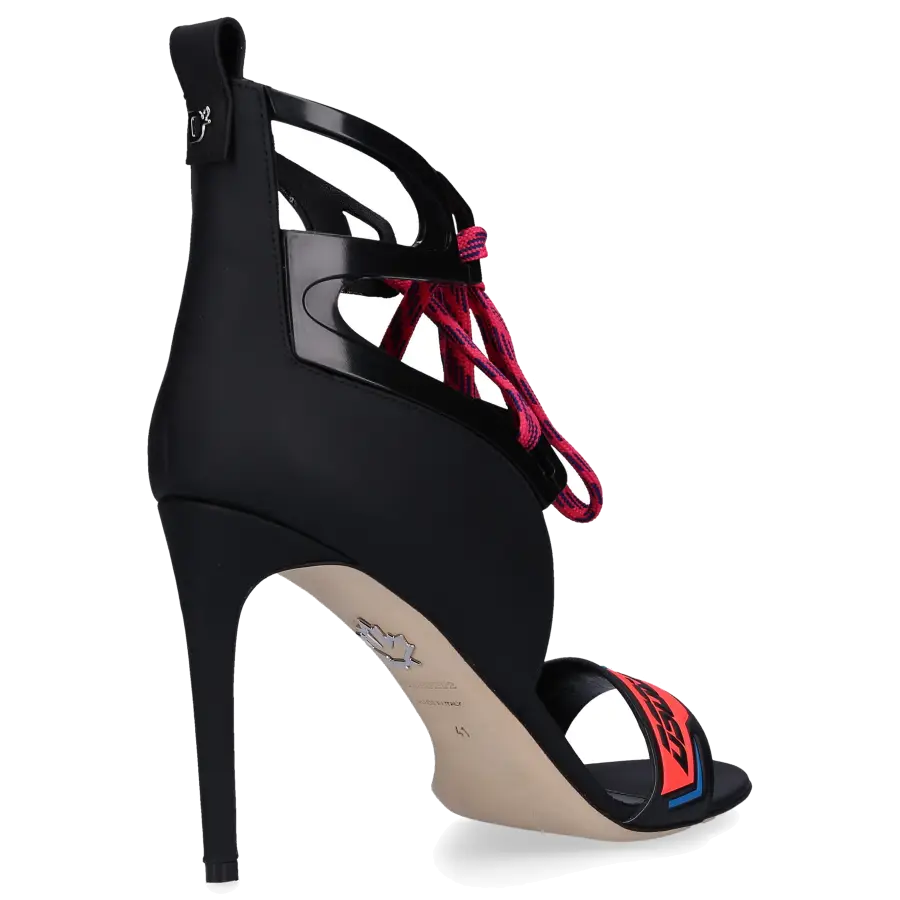 Dsquared2 - Sandalen TECHNO LOGO Polyester PVC Ziegenleder Logo schwarz - schwarz