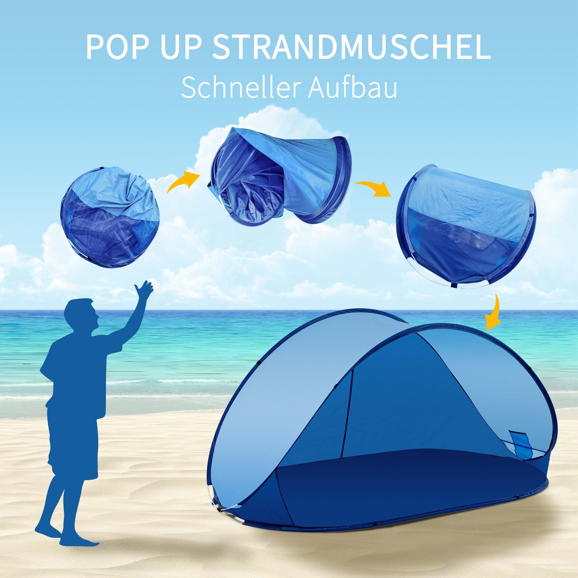 Duhome Strandmuschel, Strandmuschel Pop Up Strandzelt Wetter- und Sichtschutz Polyester Zelt