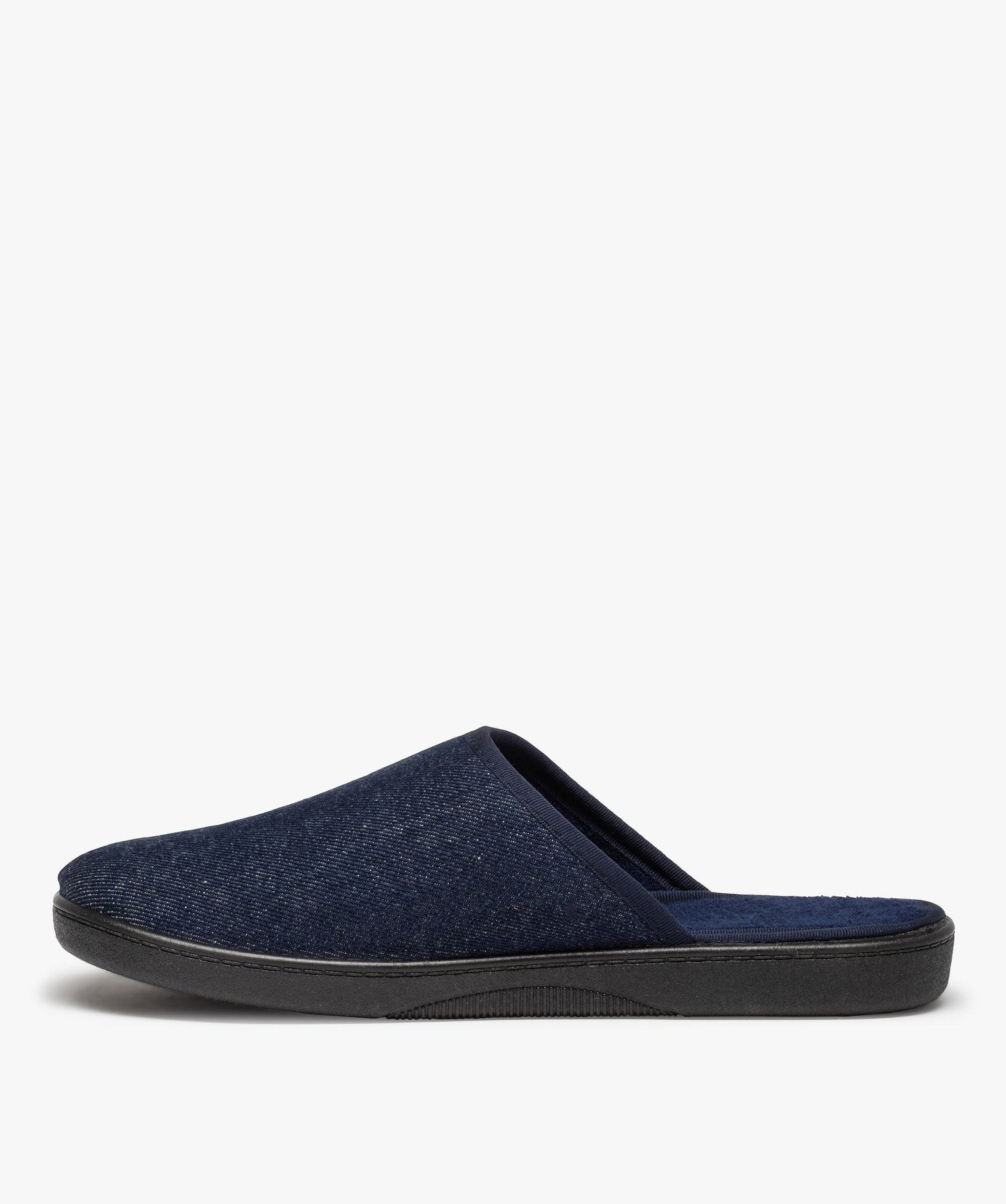 Chaussons homme confort mules en denim bleu | GEMO