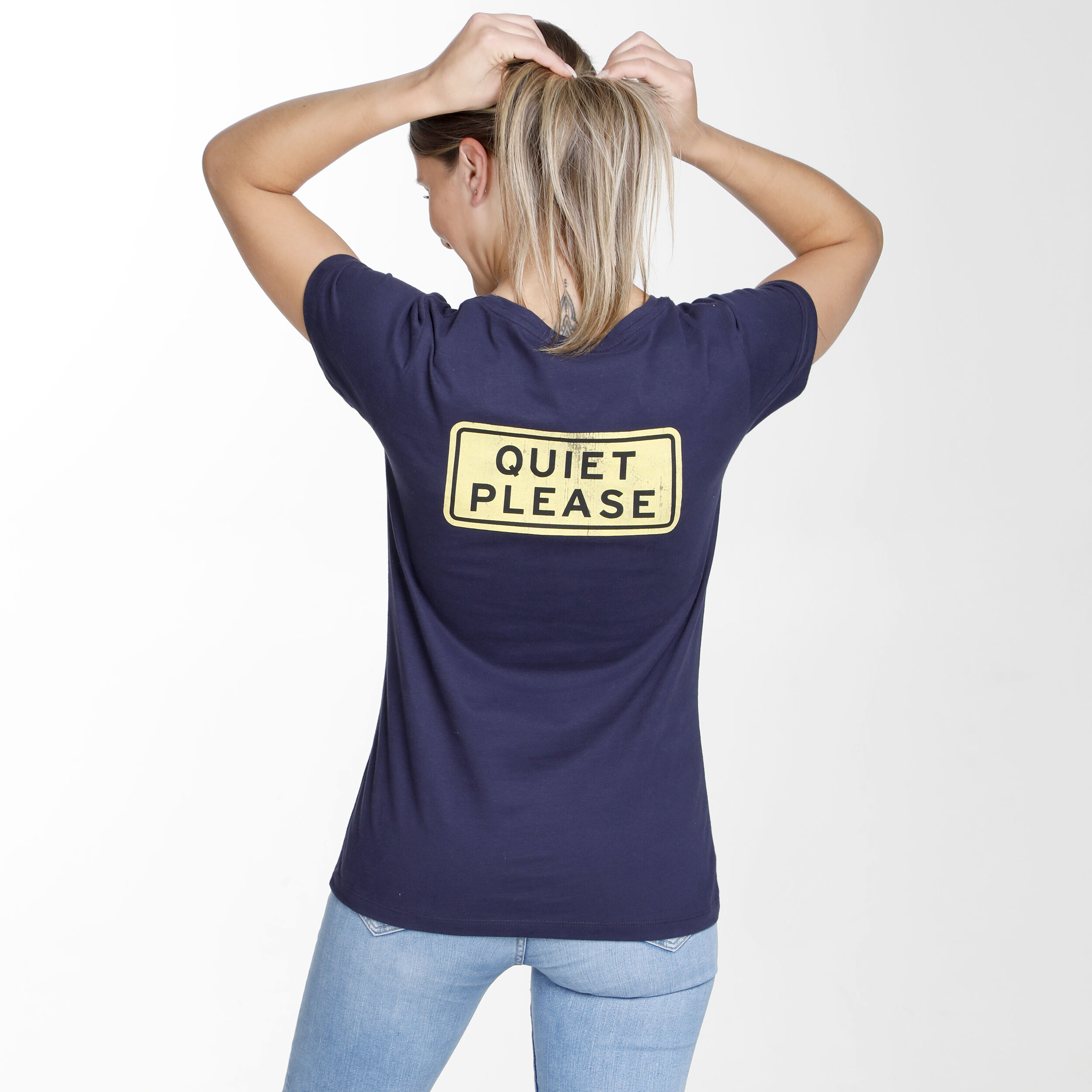 Australia Road Sign T-Shirt Damen - Dunkelblau, Gelb