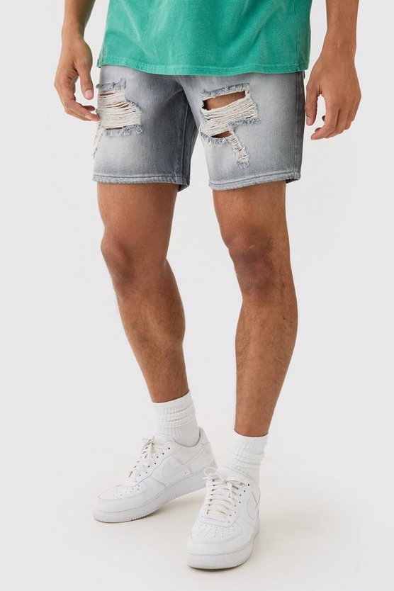 Lockere getönte Jeansshorts