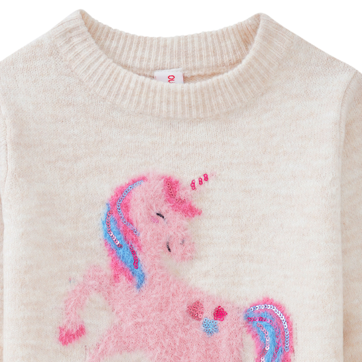Mädchen Strickkleid mit Einhorn-Motiv