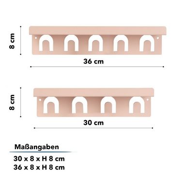 Floordirekt Wandregal Wohndekoration aus Paulowniaholz in 2 Farben, Wandregal