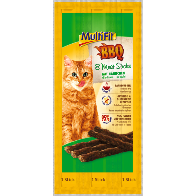 MultiFit Snacks MultiFit BBQ Meat Sticks 7x8x5g Hähnchen