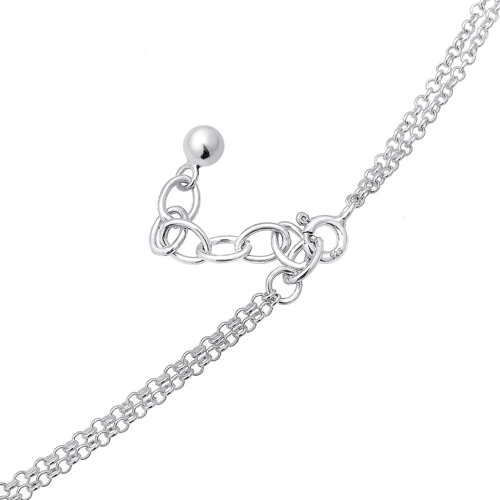 Elli Elli Collier Femmes Chaîne en Y Géo Couches Cercle Plaquette en Argent Sterling 9 collier