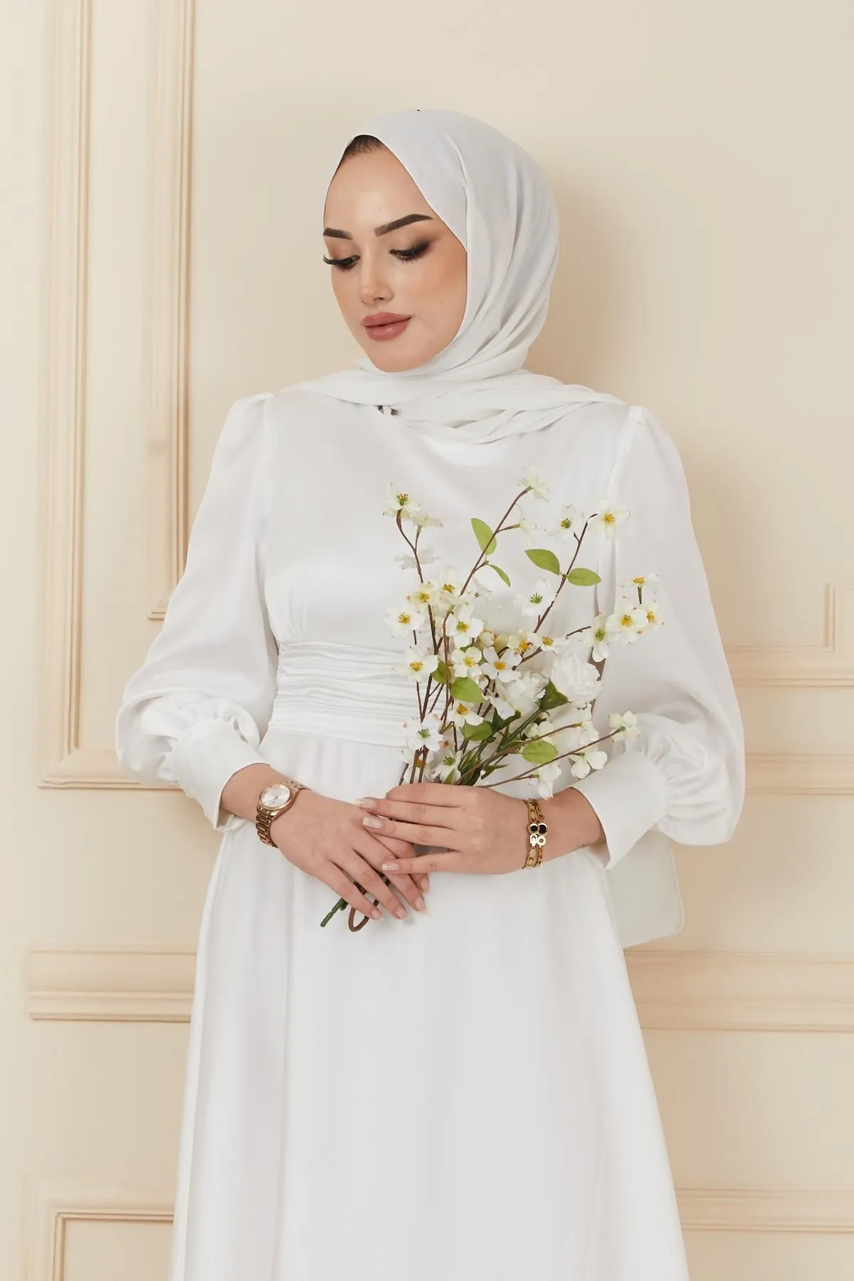 Olcay  Abendkleid - Ecru - Lang