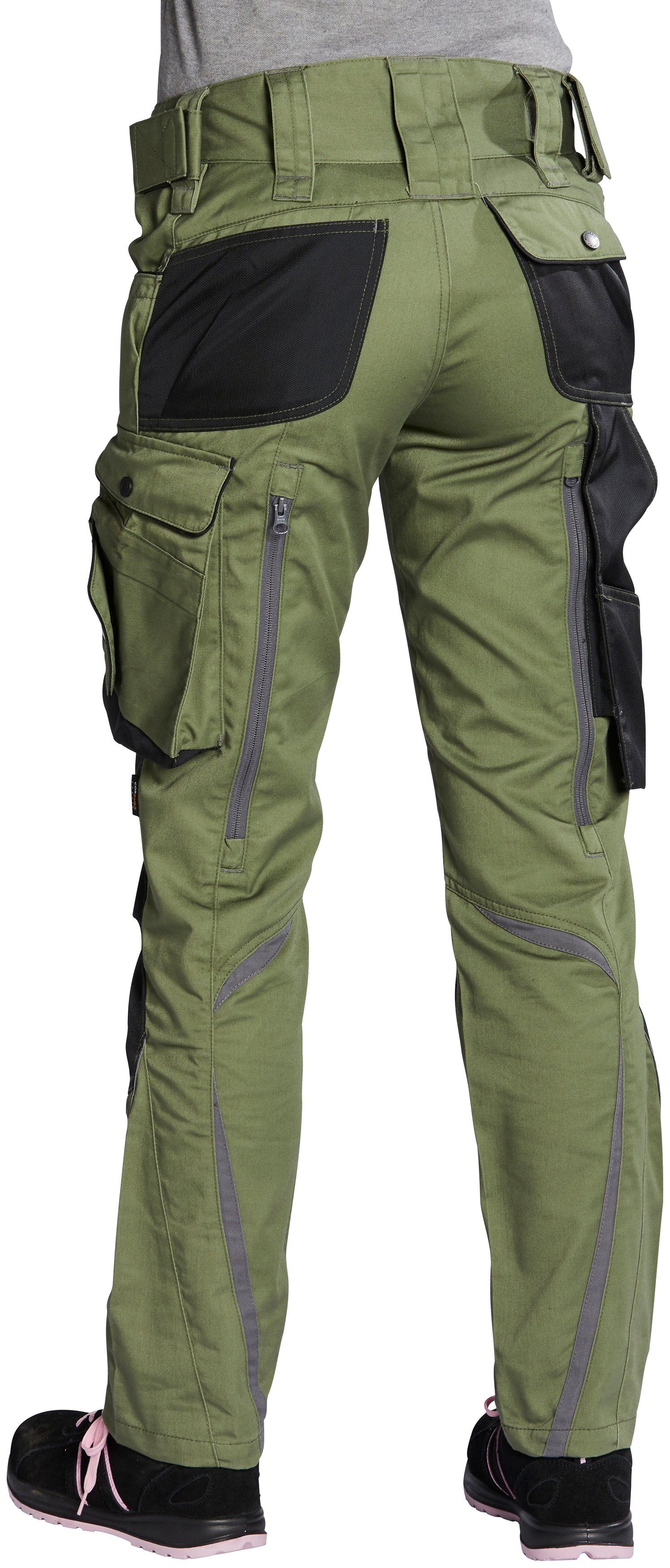 Northern Country Arbeitshose (langlebig durch 3-fach Innenbeinnaht + Verriegelungspunkte, 9 Taschen) für Damen mit Cordura®Verstärkungen und Reißverschlussbelüftung