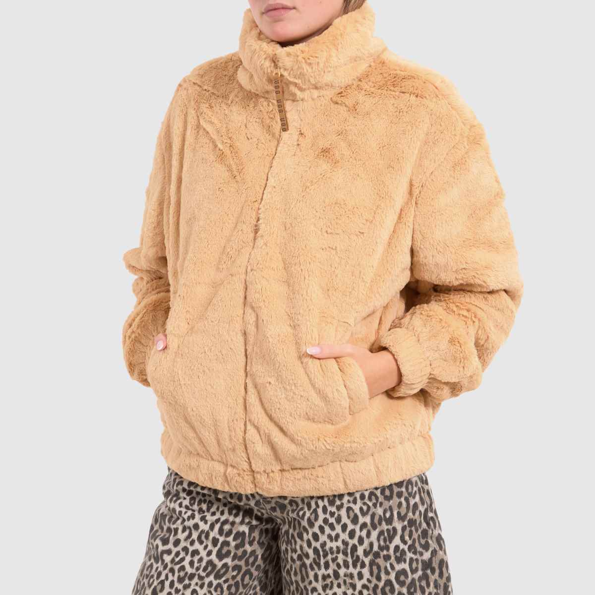 UGG – Tasha – Beige jacka i fuskpäls