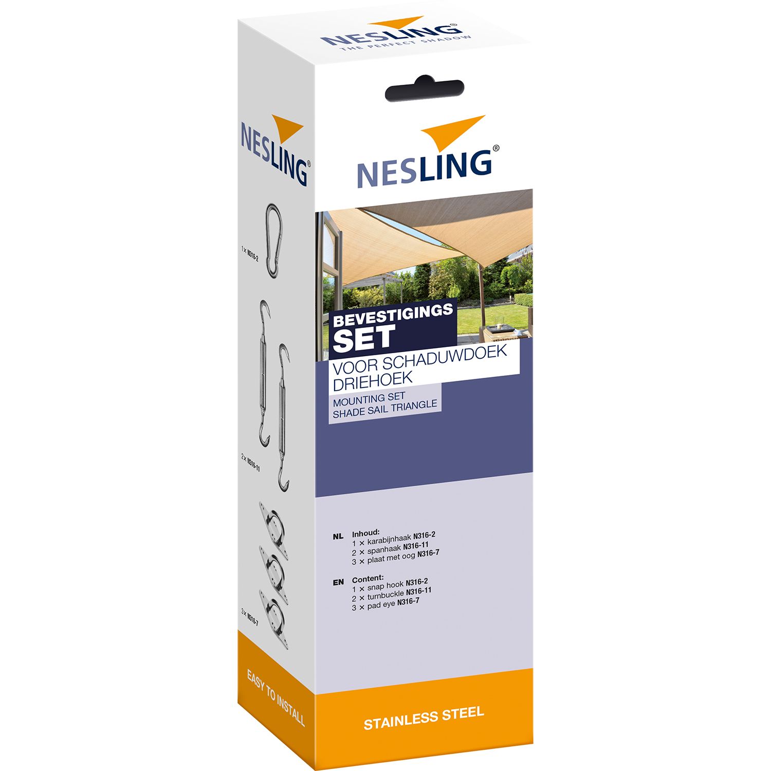 Nesling dreieck Schattentuch Befestigungsset