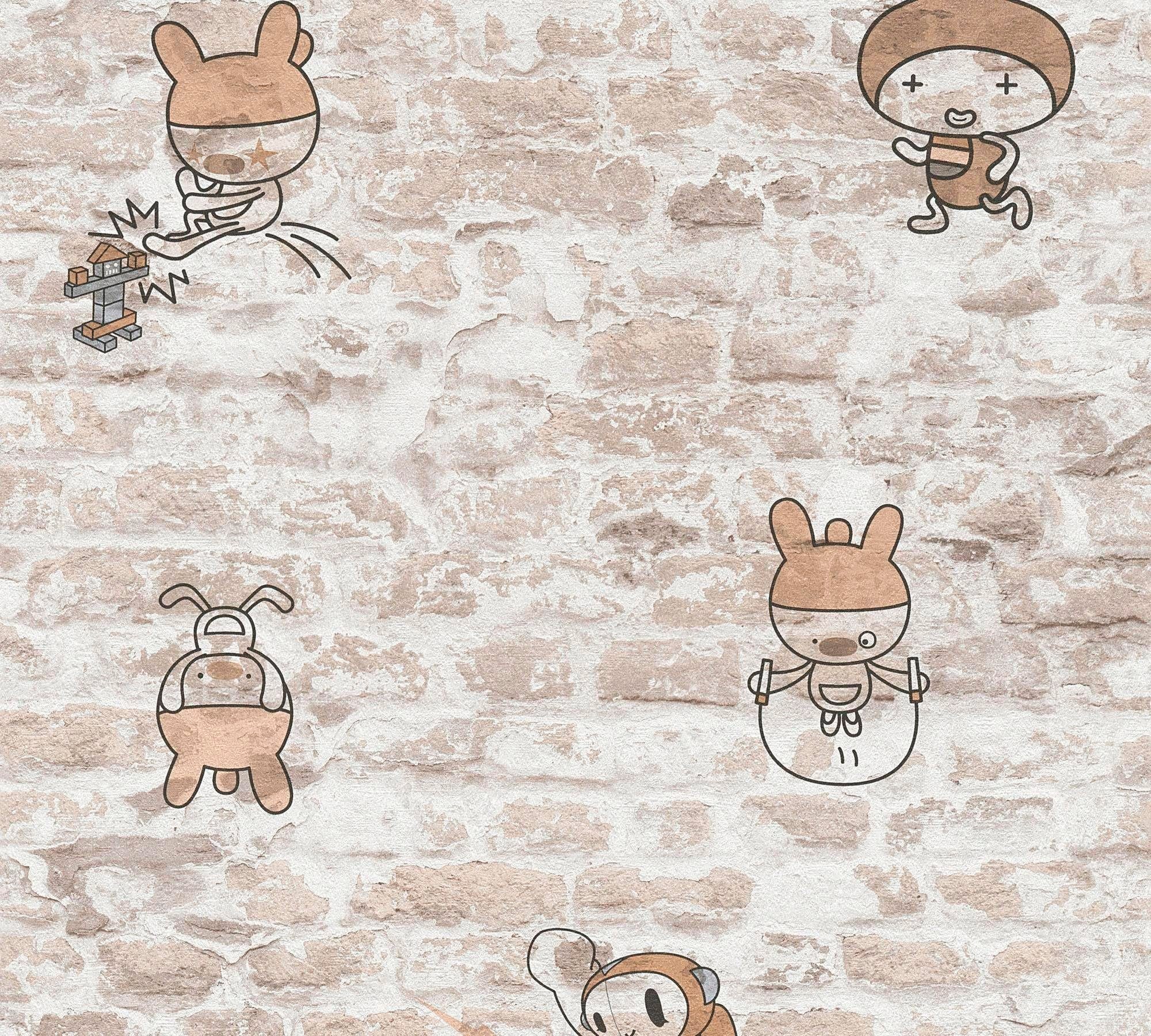 living walls Papiertapete Boys & Girls, Steinoptik, Kinderzimmertapete Tapete Stein