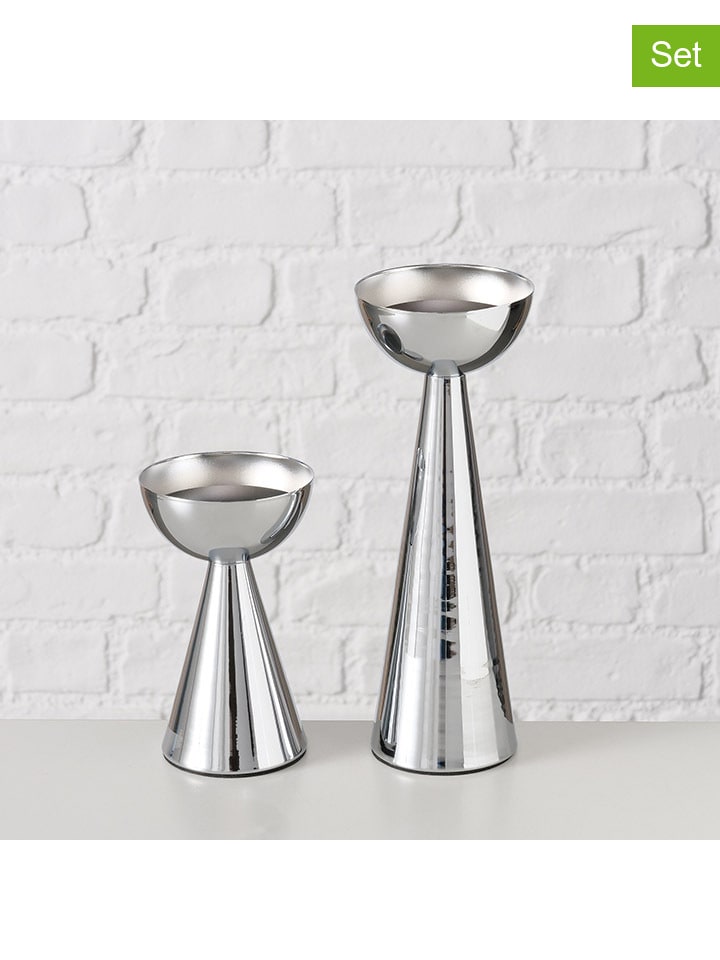 Boltze 2er-Set: Kerzenständer ''Luena'' in Silber günstig kaufen onesize