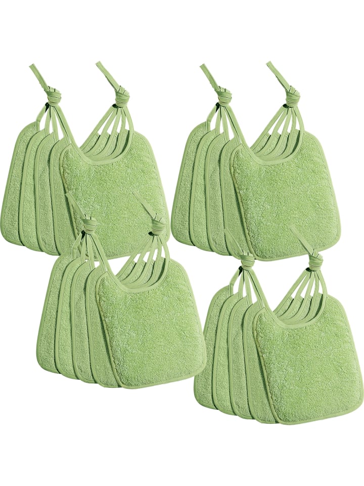 Erwin Müller Frottier Lätzchen 20er-Pack in grün günstig kaufen onesize