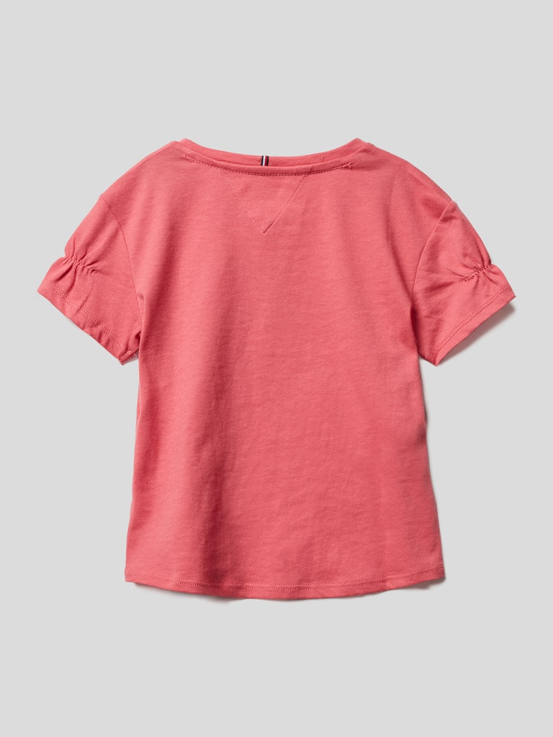 T-Shirt mit Label-Stitching in hellrot