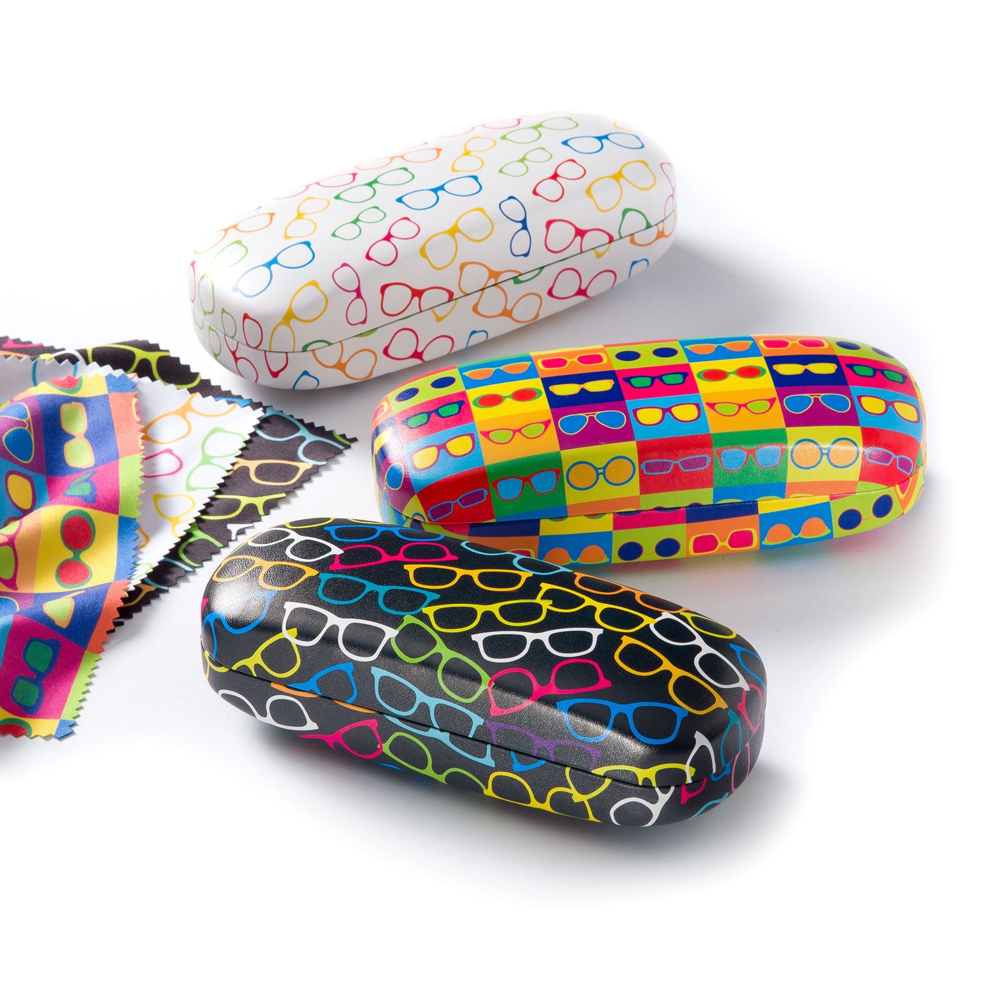 FEFI Brillenetui Hardcase, mit passendem Mikrofasertuch, inklusive Mikrofasertuch