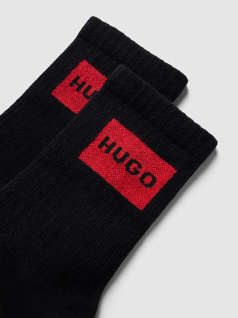 Socken mit Label-Detail im 2er-Pack in schwarz