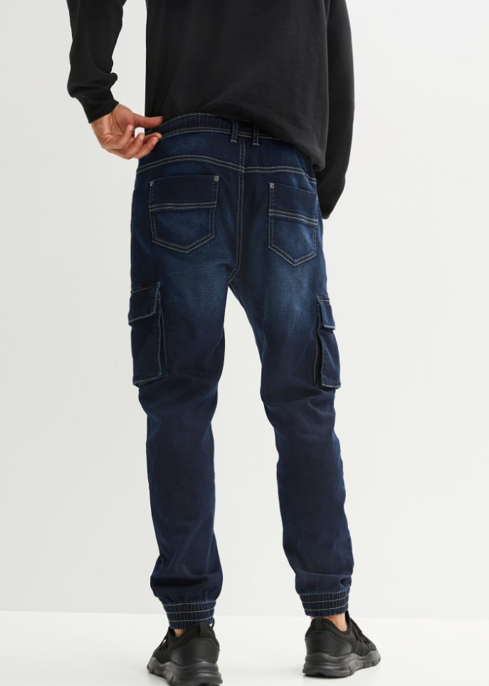 Regular Fit Schlupf-Cargo-Jeans, Straight