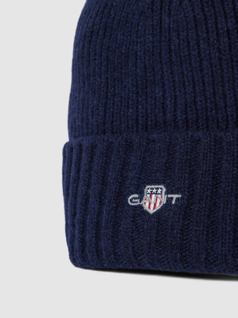 Beanie in Strick-Optik in marineblau