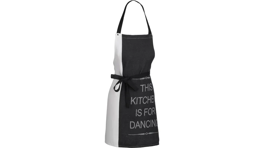 kela Schürze Gianna This Kitchen is for Dancing 80 x 67 cm weiß