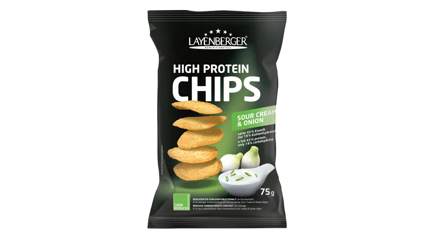 Layenberger High Protein Chips Sour Cream & Onion 75 g