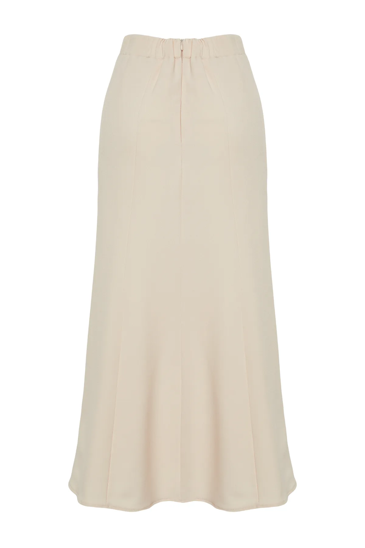 Trendyol Modest  Cremefarbener Fischrock aus gewebtem Krepp TCTSS24EB00193