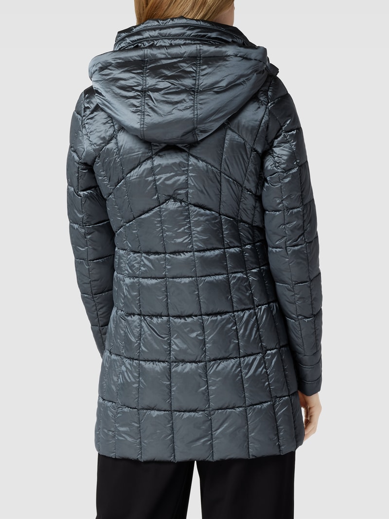 Steppjacke mit abnehmbarer Kapuze in blau