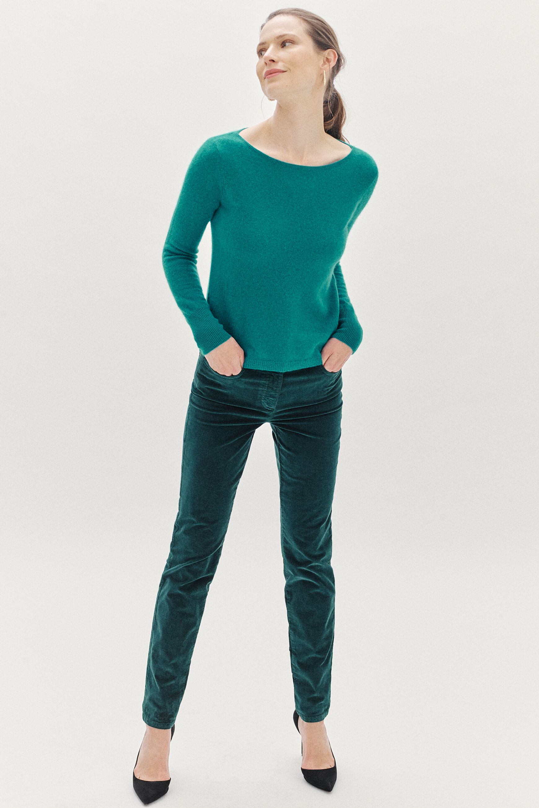 pantalon sylvano vert fonce femme