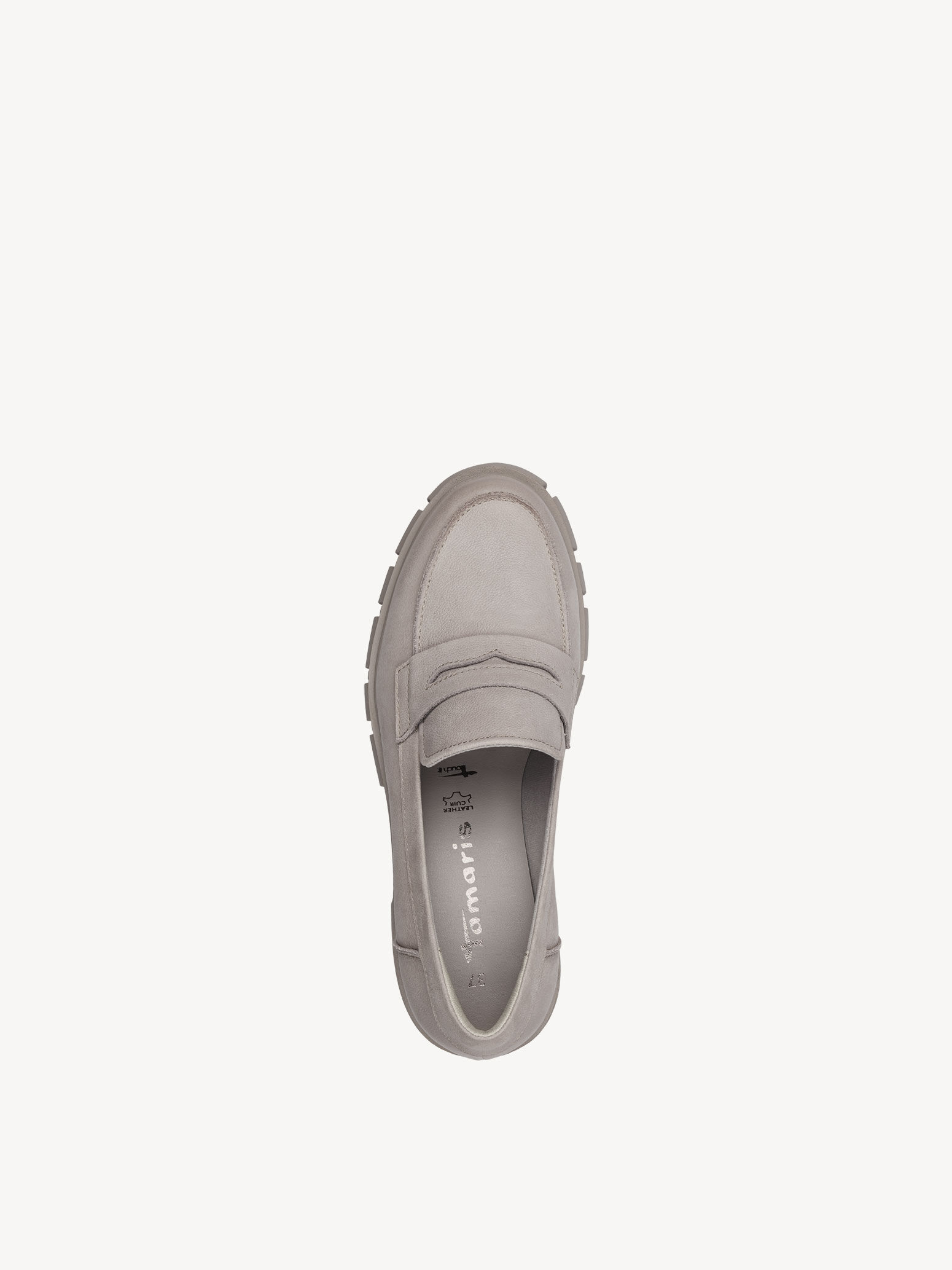 Slipper en cuir - gris