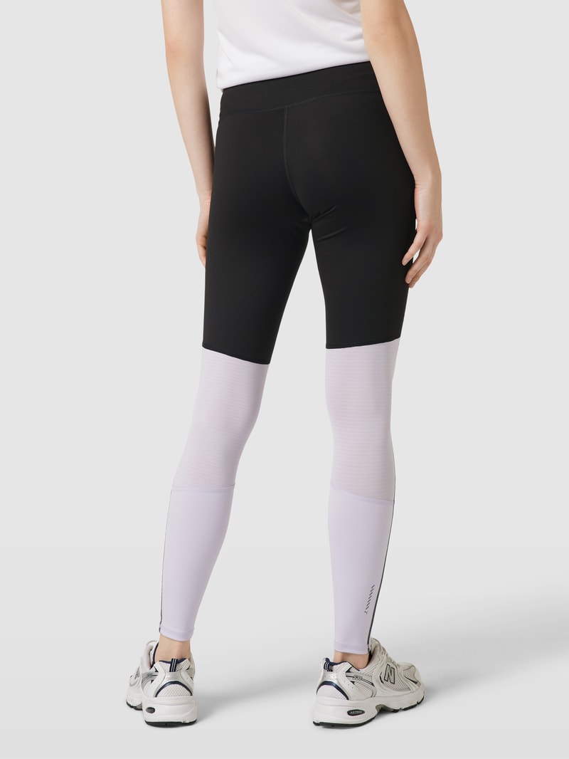 Leggings mit Label-Print in schwarz