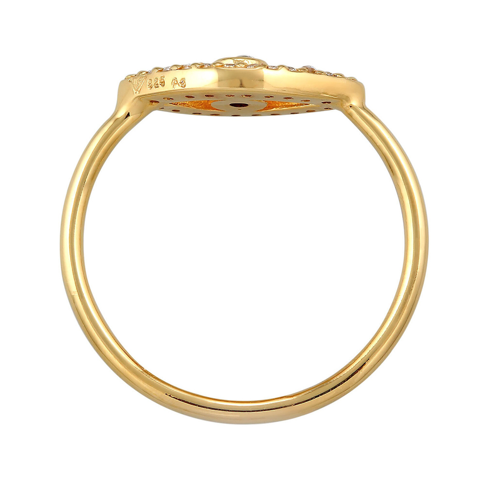 Elli Elli Bague Femmes symbole Evil Eye étincelant avec cristaux de zirconium en argen Bague