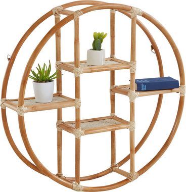 andas Deko-Wandregal Lundtoft, rund, aus Rattan, Ø 66cm