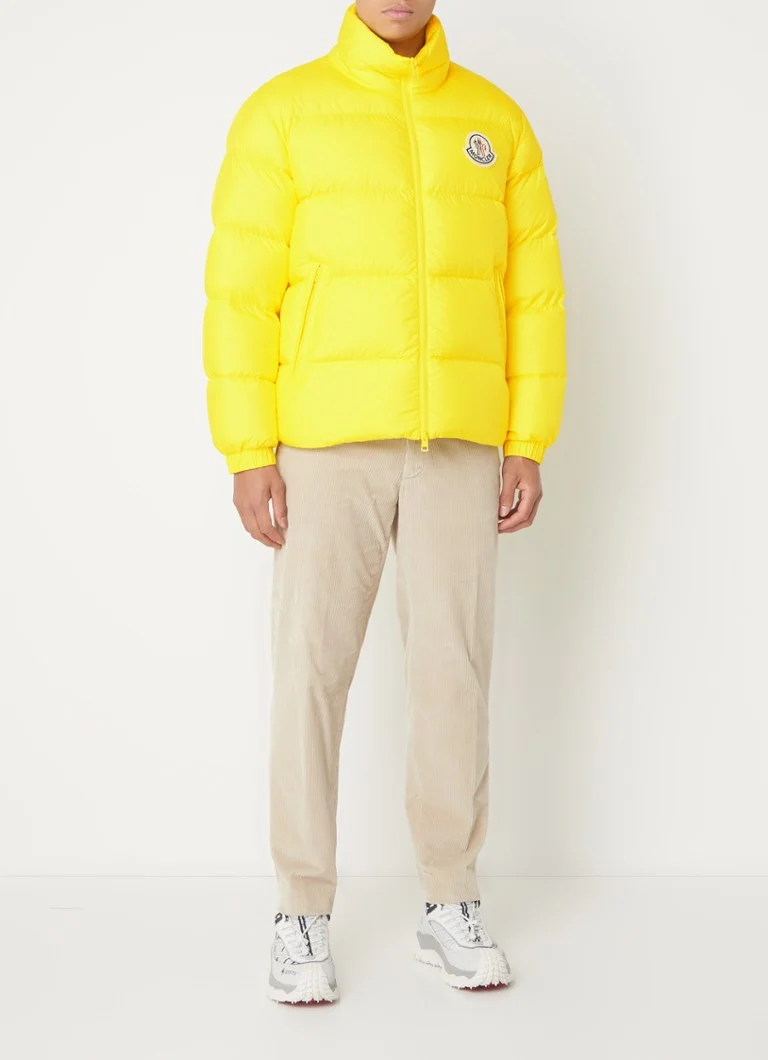 Giacca imbottita in piuma d'oca Moncler Citala con logo.