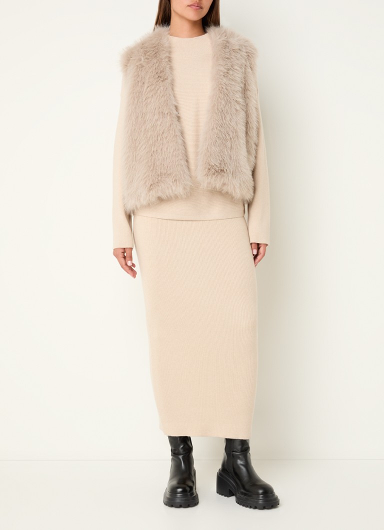 Moscow Femme rib knitted midi skirt